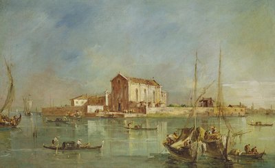 Het Eiland San Cristoforo della Pace, Murano door Francesco Guardi